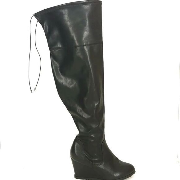 Lane Bryant over the knee faux leather drawstring closure new sz 11W - Picture 12 of 12